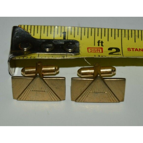 Nice Vintage SPEIDEL Brass PYRAMIDS Men's Classic Cuff Links Rare - Picture 5 of 5